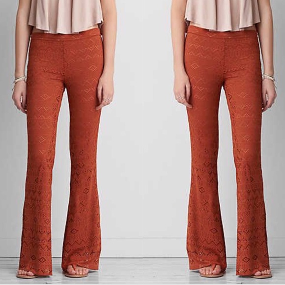 rust flare pants